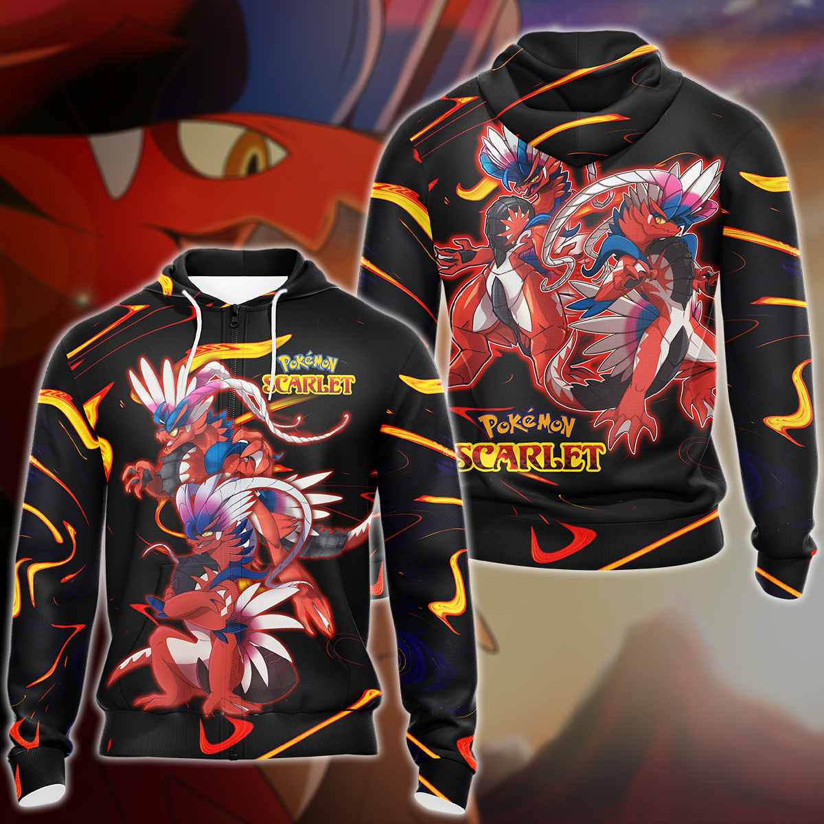 Pokemon Scarlet Video Game 3D All Over Print T-shirt Tank Top Zip Hoodie Pullover Hoodie Hawaiian Shirt Beach Shorts Jogger Zip Hoodie