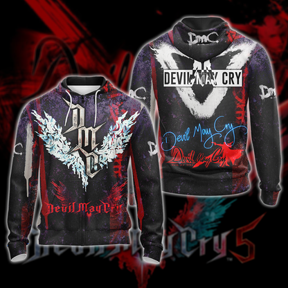 Devil May Cry All Over Print T-shirt Tank Top Zip Hoodie Pullover Hoodie Hawaiian Shirt Zip Hoodie