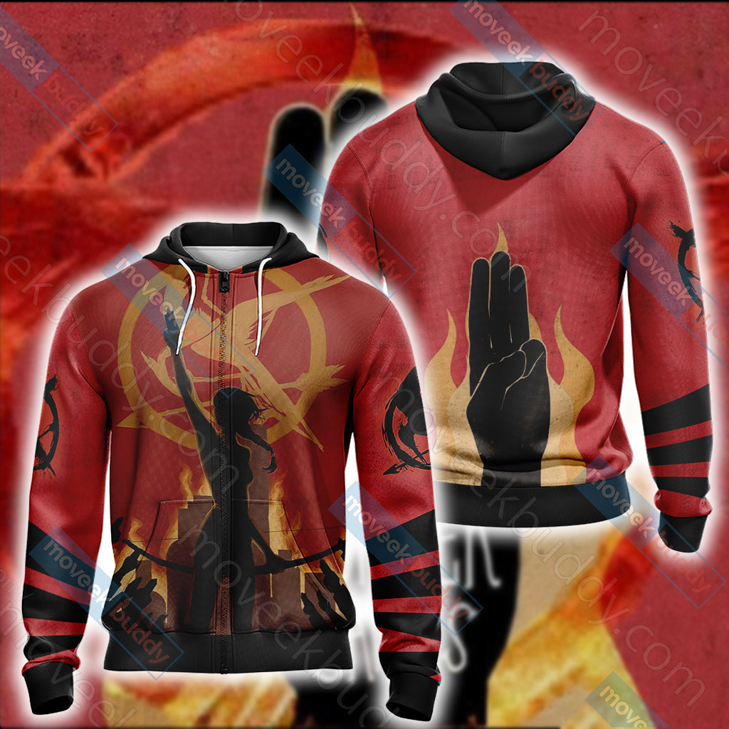 The Hunger Games New Look Unisex 3D T-shirt Zip Hoodie