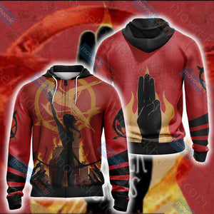 The Hunger Games New Look Unisex 3D T-shirt Zip Hoodie XS 