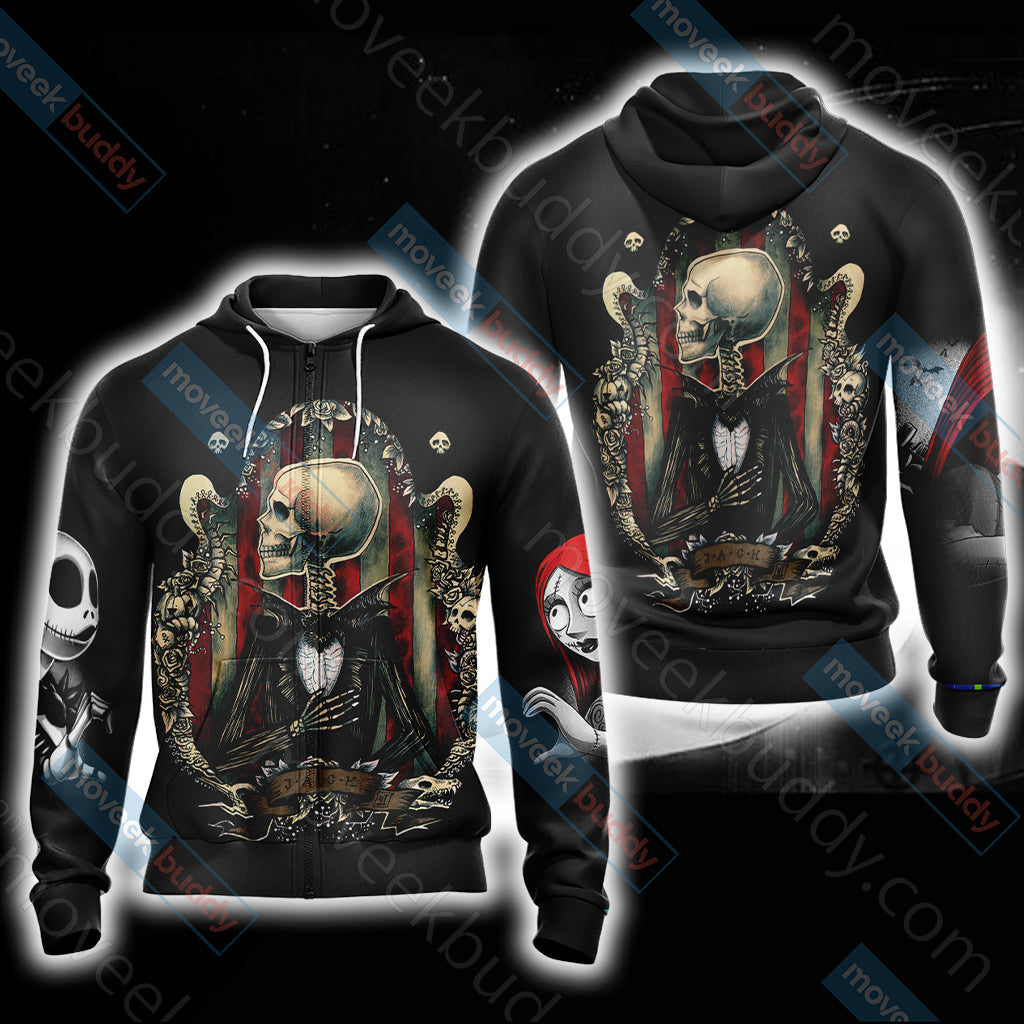 The Nightmare Before Christmas Unisex 3D T-shirt Zip Hoodie