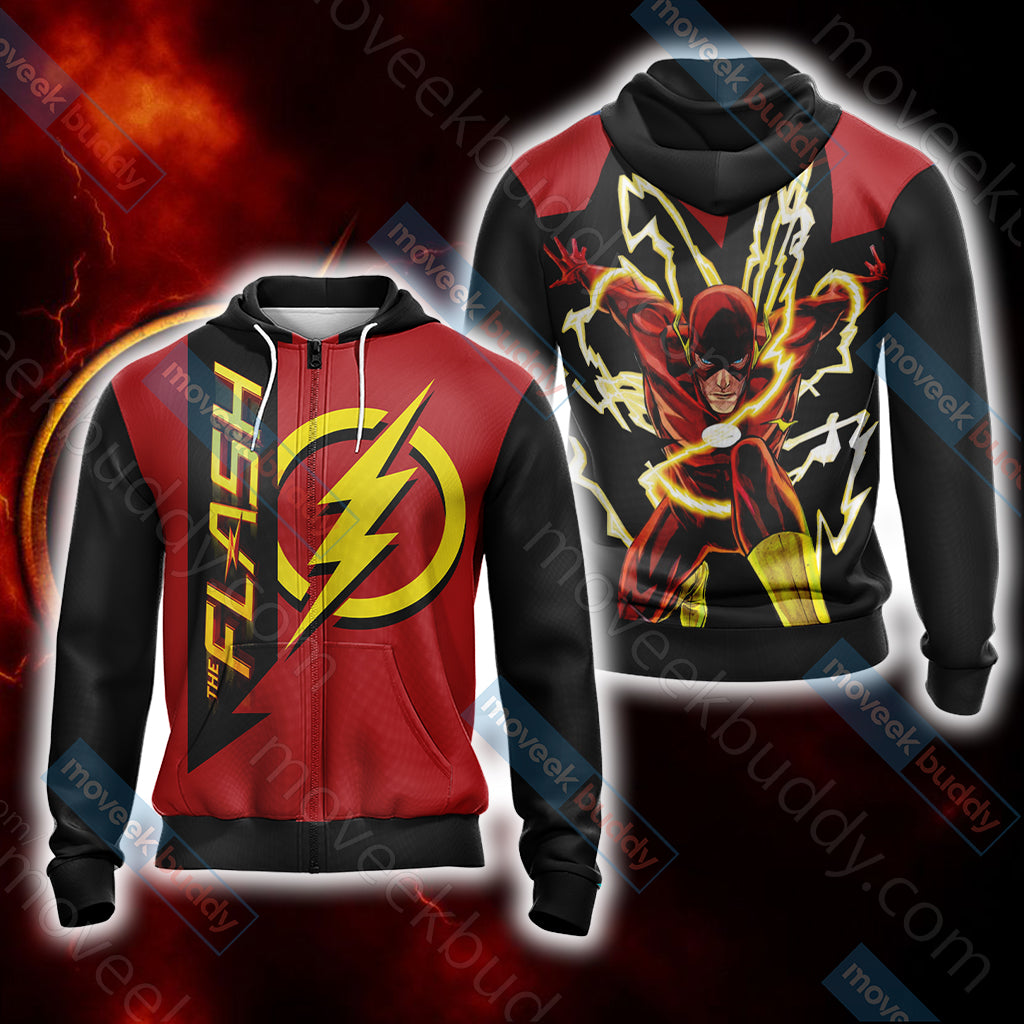 The Flash New Style Unisex 3D T-shirt Zip Hoodie