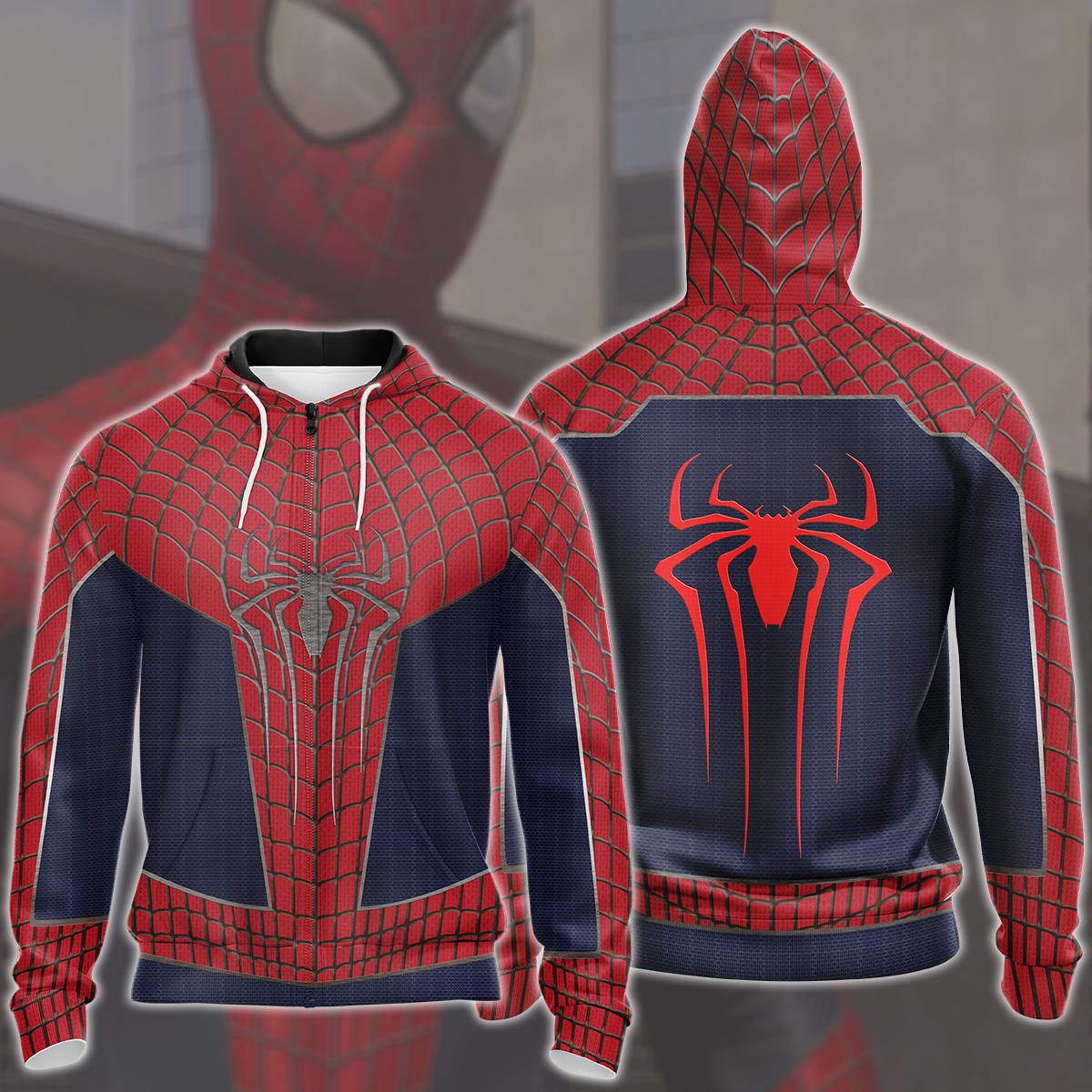 Spider-Man 2 Amazing Suit 2 (Amazing Spider-Man 2 suit) Cosplay Video Game All Over Printed T-shirt Tank Top Zip Hoodie Pullover Hoodie Hawaiian Shirt Beach Shorts Joggers Zip Hoodie S 