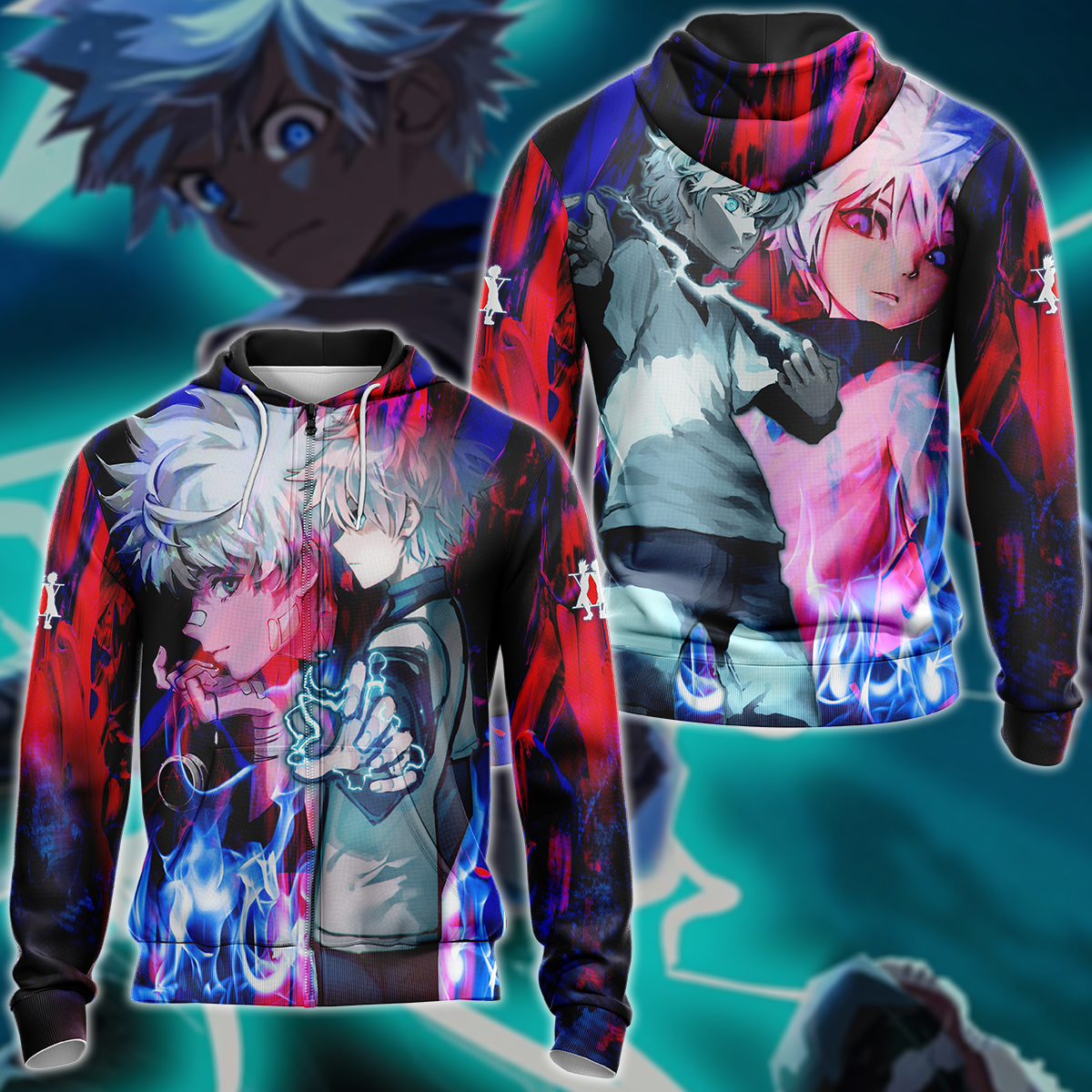 Hunter x Hunter Killua 3D All Over Print T-shirt Tank Top Zip Hoodie Pullover Hoodie Hawaiian Shirt Beach Shorts Jogger Zip Hoodie