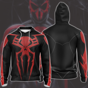 Spider-Man 2099 Black Suit Cosplay Video Game All Over Printed T-shirt Tank Top Zip Hoodie Pullover Hoodie Hawaiian Shirt Beach Shorts Joggers 2 Zip Hoodie S