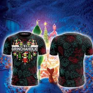 I'm A Grinchaholic Christmas Unisex 3D T-shirt S  