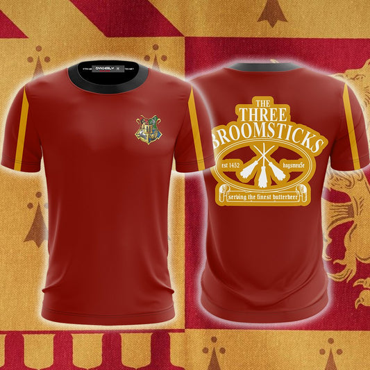 The Three Broomsticks Gryffindor Harry Potter Unisex 3D T-shirt S