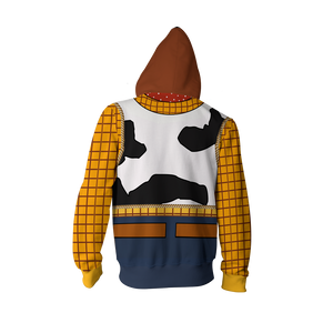 Toy Story Sheriff Woody Cosplay Zip Up Hoodie Jacket   