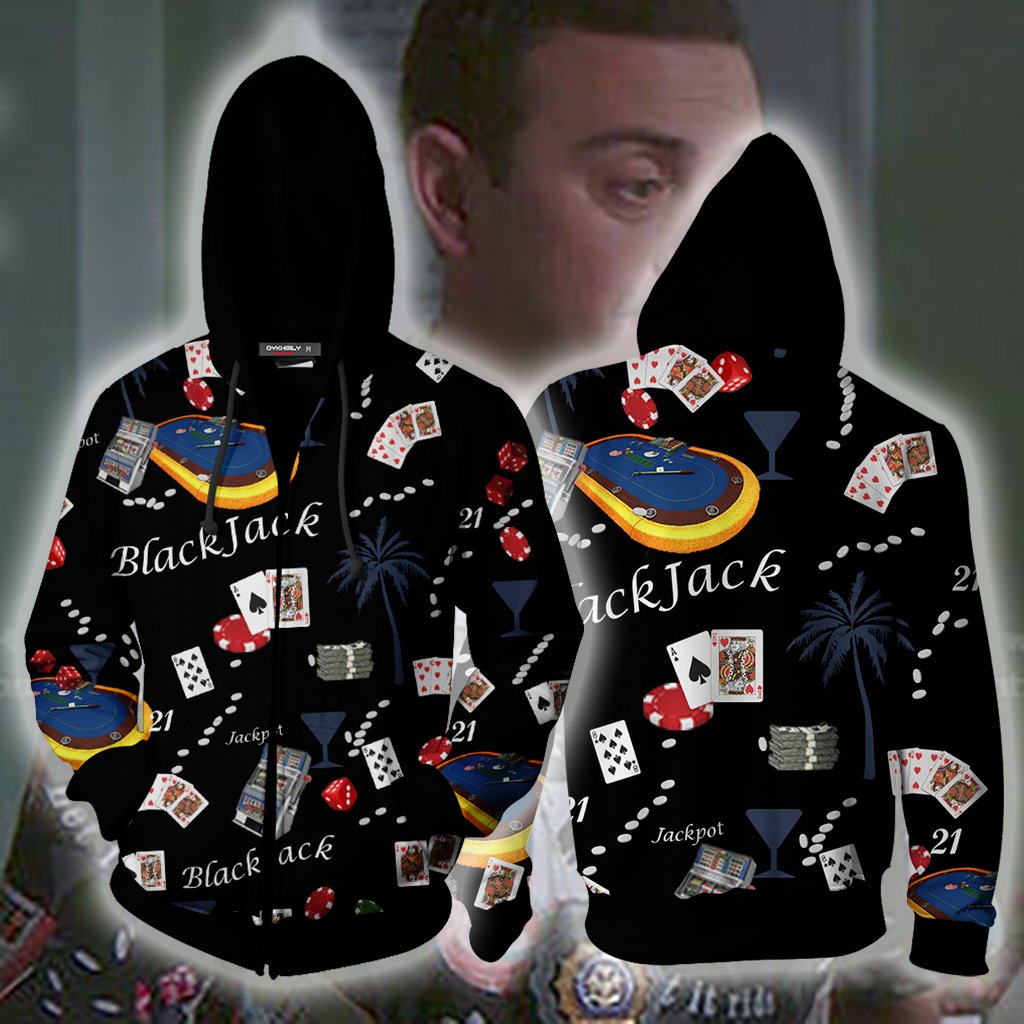 Brooklyn 99: Boyle's Blackjack Shirt Cosplay Zip Up Hoodie Jacket 5XL