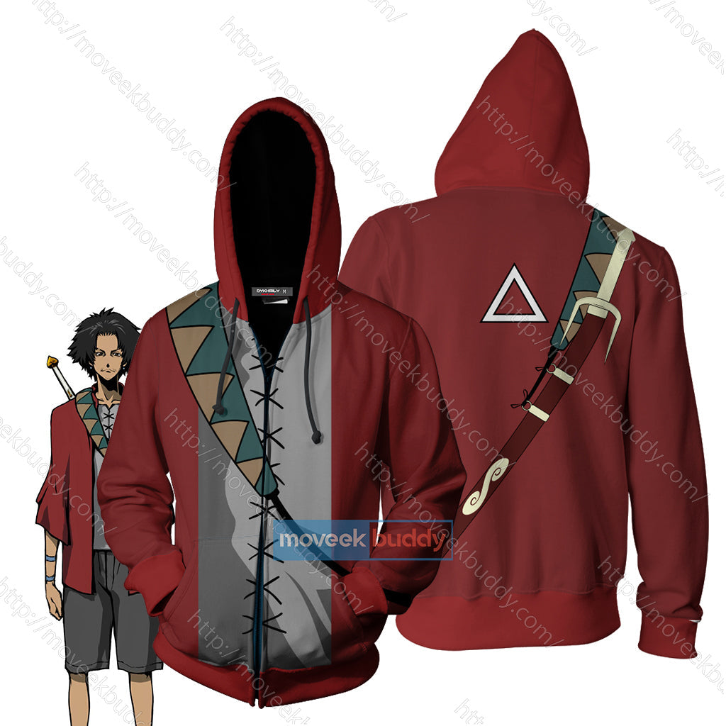 Mugen Samurai Champloo Cosplay Zip Up Hoodie Jacket 4XL