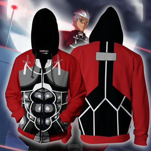 Fate/Stay Night Archer Cosplay Zip Up Hoodie Jacket XS  