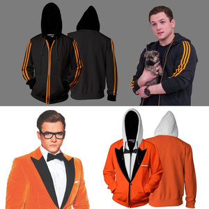 Kingsman: The Golden Circle Eggsy Unwin Cosplay Zip Up Hoodie Jacket   