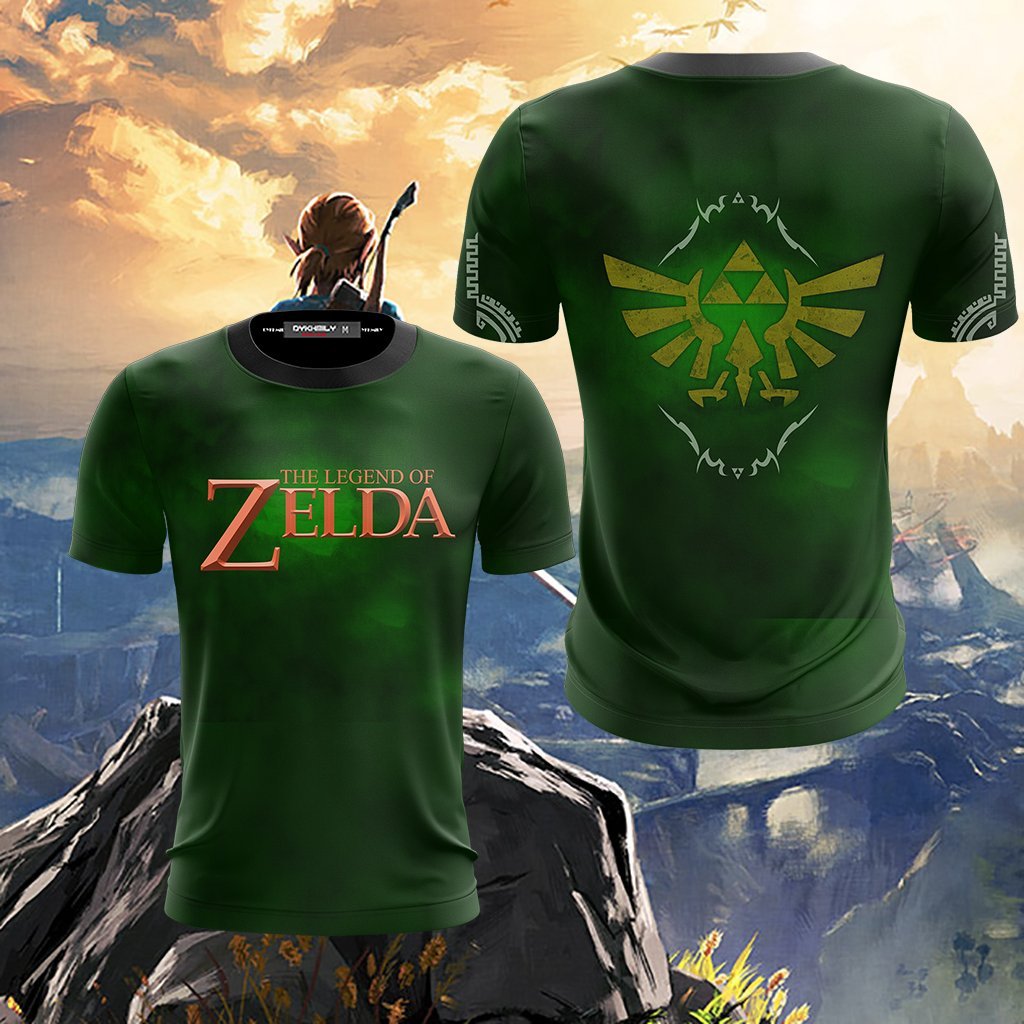 The Legend Of Zelda Wing Crest Unisex 3D T-shirt Green