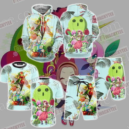 Digimon Palmon Evolution Line Unisex 3D T-shirt