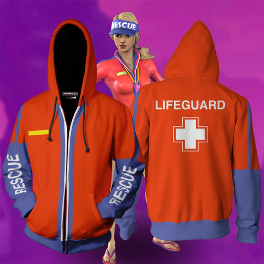 Fortnite Sun Strider Cosplay Zip Up Hoodie Jacket 5XL