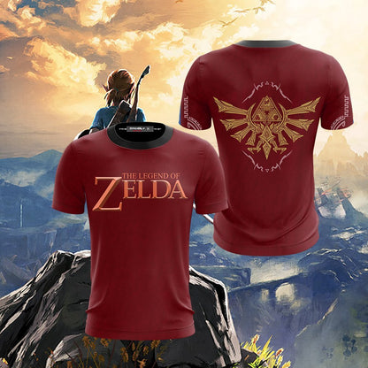 The Legend Of Zelda Wing Crest Unisex 3D T-shirt Red