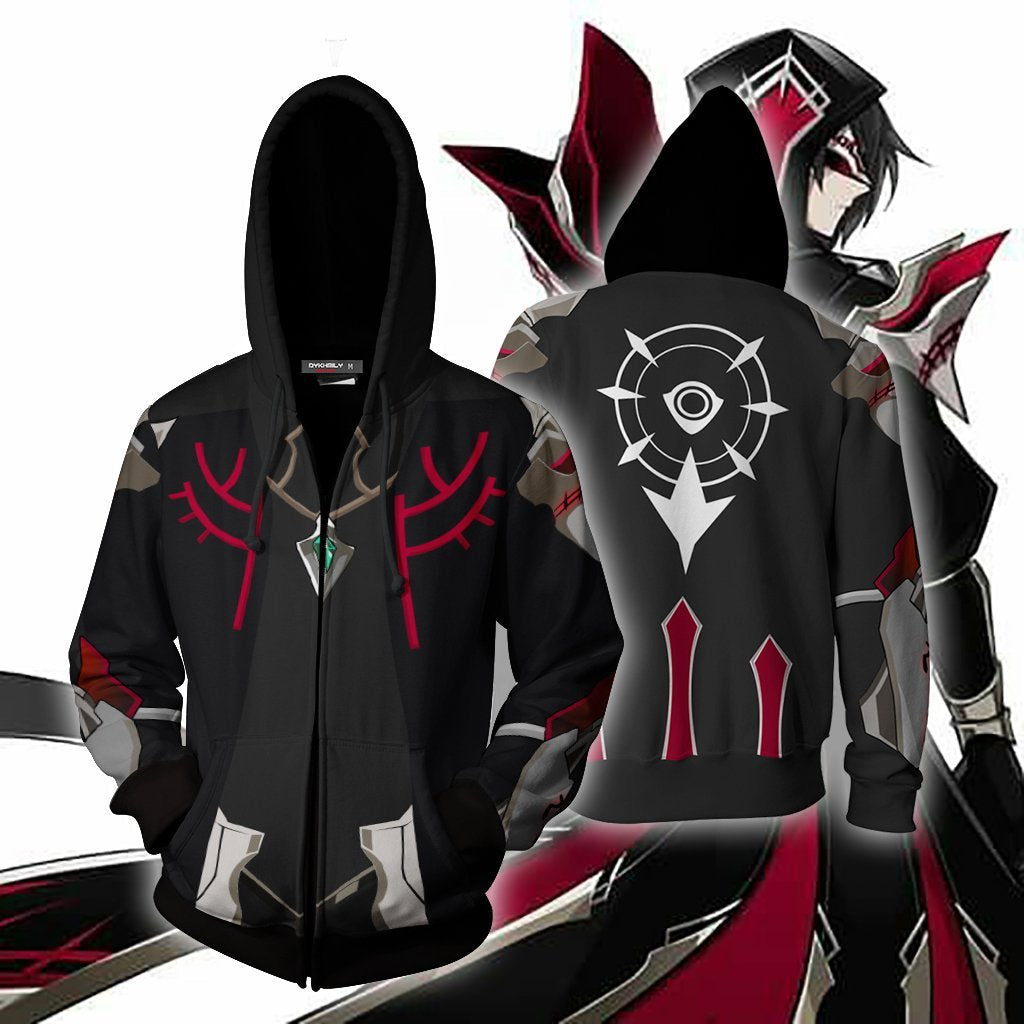 Elsword Solace Cosplay Zip Up Hoodie Jacket 5XL