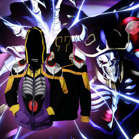 Overlord Momonga Cosplay Zip Up Hoodie Jacket 5XL