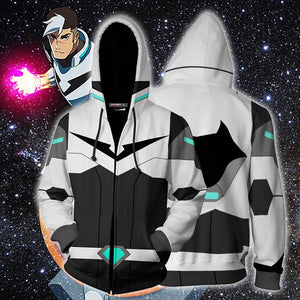 Shiro Voltron Legendary Defender Cosplay Zip Up Hoodie Jacket XS  