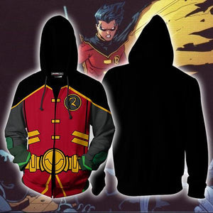 Batman Robin Cosplay Zip Up Hoodie Jacket M  