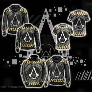 Assassin's Creed Watch Dogs Crossover Unisex 3D T-shirt