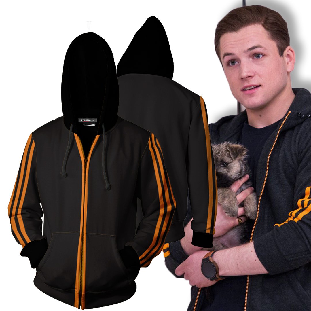 Kingsman: The Golden Circle Eggsy Unwin Cosplay Zip Up Hoodie Jacket 5XL
