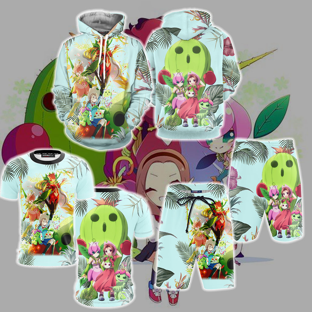 Digimon Palmon Evolution Line Beach Shorts