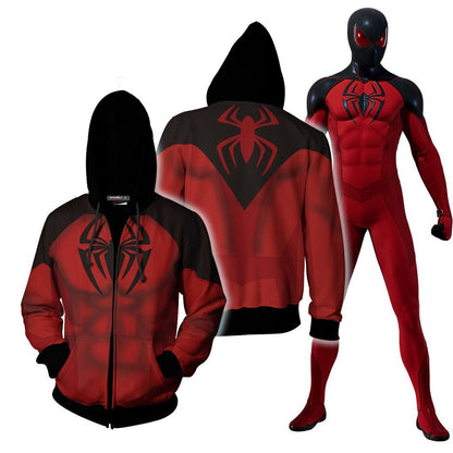 Scarlet Spider II Cosplay PS4 New Look Zip Up Hoodie Jacket Version 2