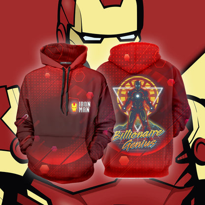 Iron Man Billionaire Genius Unisex 3D T-shirt Hoodie