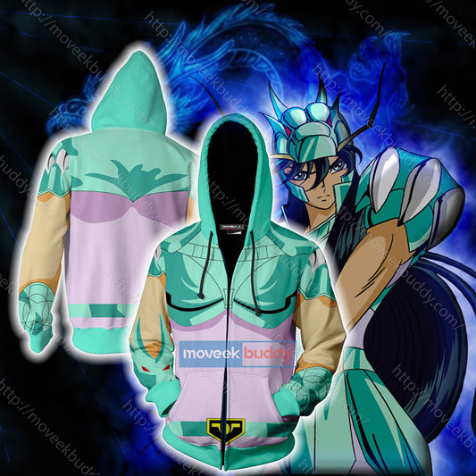 VS Battles Dragon Shiryu Cosplay Zip Up Hoodie 5XL