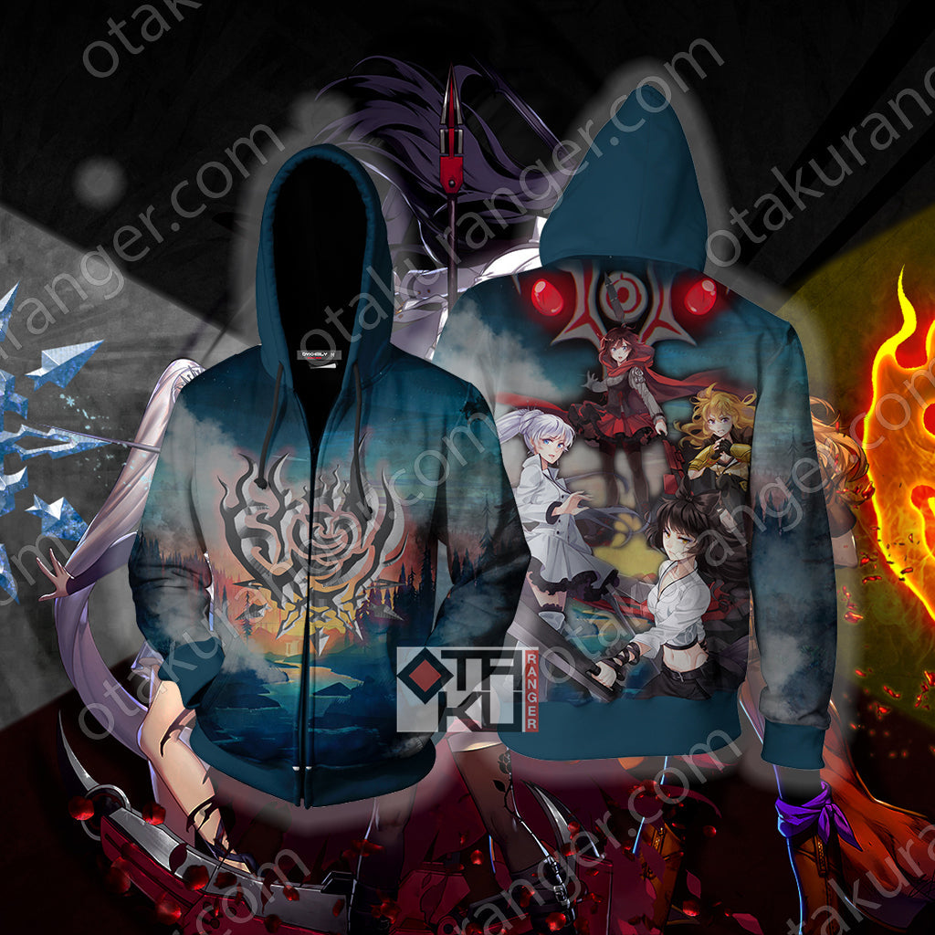 RWBY New Look 3D Hoodie Zip Hoodie