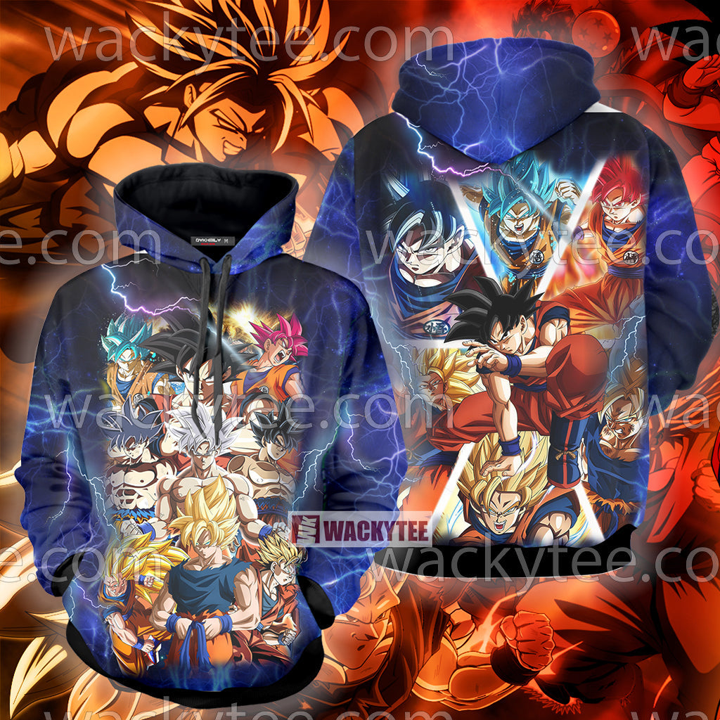 Dragon Ball Super Goku All Forms 3D T-shirt Hoodie