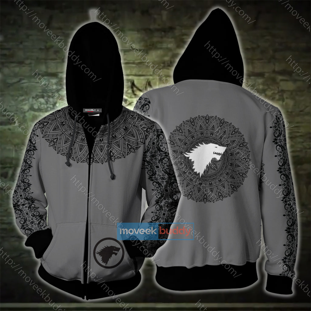 House Stark Game Of Thrones New Zip Up Hoodie 5XL