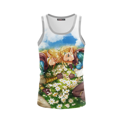 Link and Zelda The Legend of Zelda All Over Print T-shirt Tank Top Zip Hoodie Pullover Hoodie