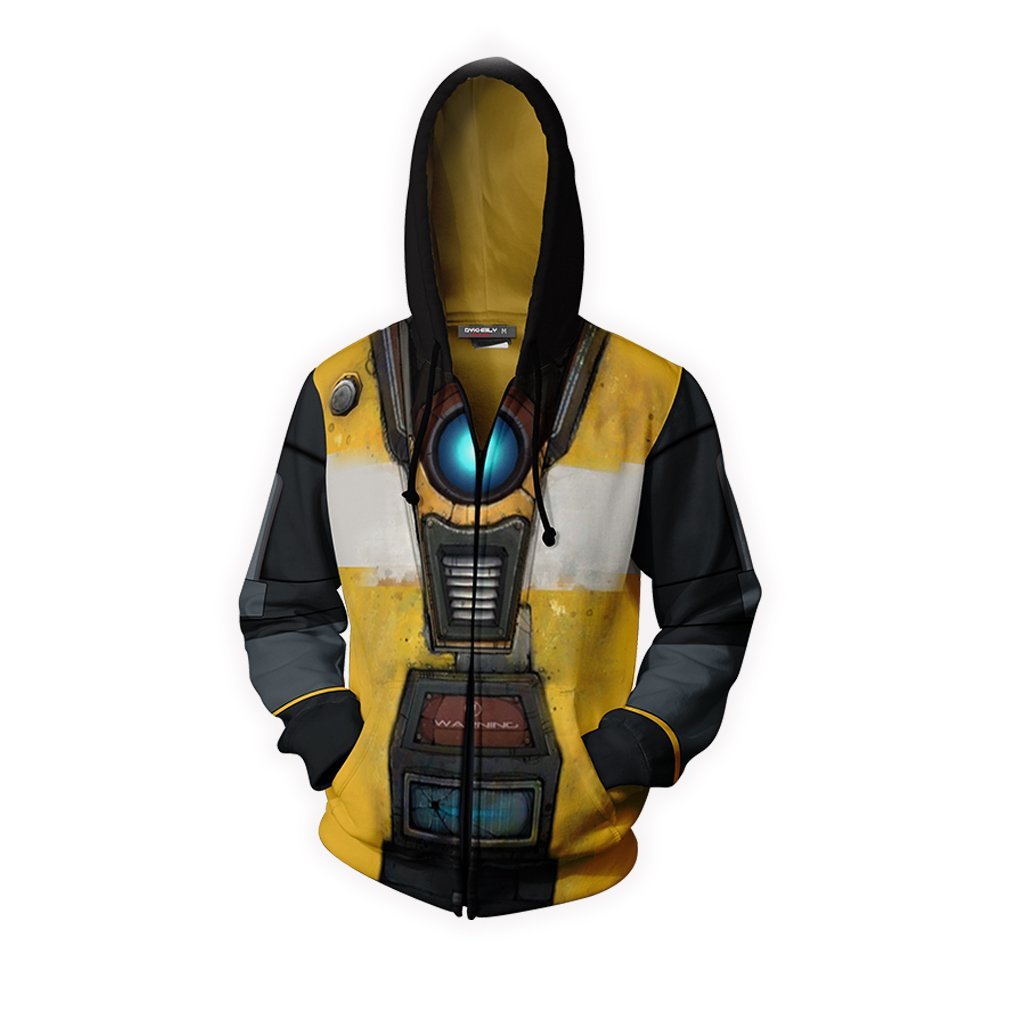 Borderlands Claptrap Cosplay Zip Up Hoodie Jacket