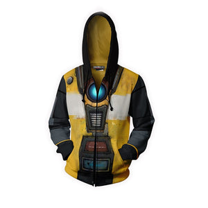 Borderlands Claptrap Cosplay Zip Up Hoodie Jacket   