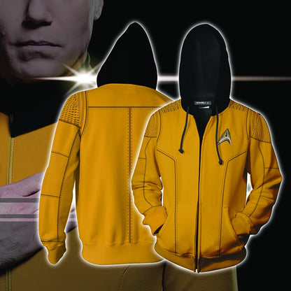 Star Trek: Discovery Captain James T. Kirk Cosplay Zip Up Hoodie Jacket 5XL