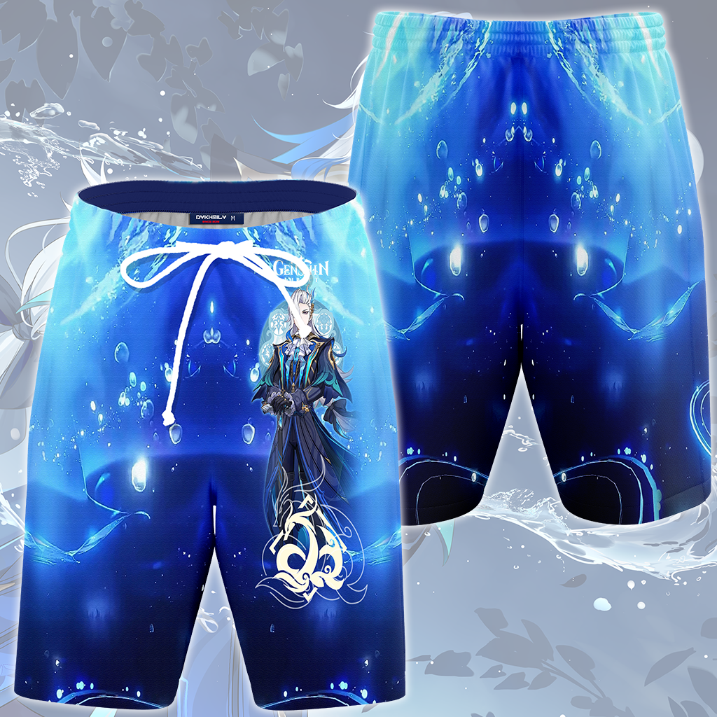 Genshin Impact Neuvillette Video Game All Over Printed T-shirt Tank Top Zip Hoodie Pullover Hoodie Hawaiian Shirt Beach Shorts Joggers Beach Shorts