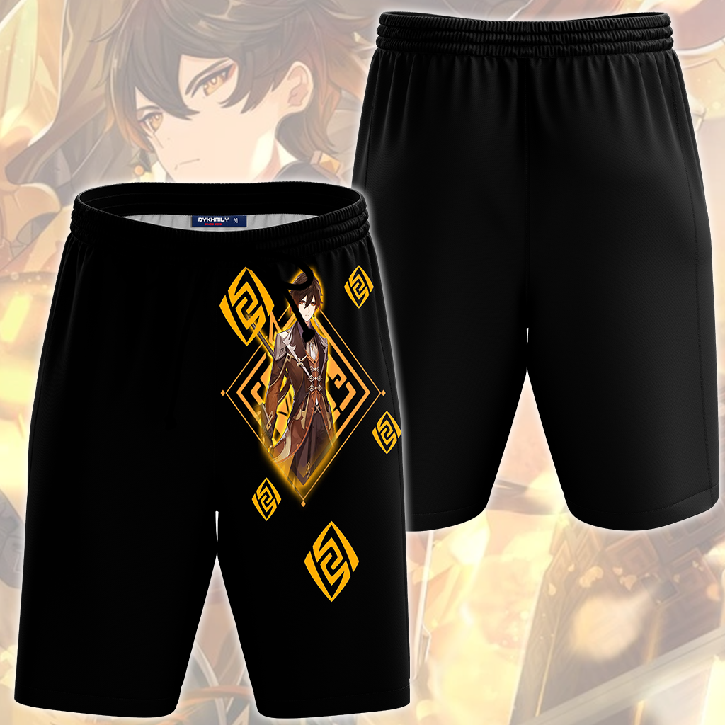 Genshin Impact Zhongli Video Game All Over Printed T-shirt Tank Top Zip Hoodie Pullover Hoodie Hawaiian Shirt Beach Shorts Joggers Beach Shorts