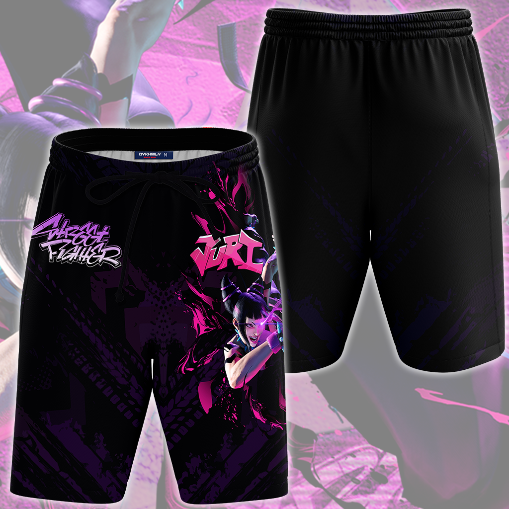 Street Fighter 6 Juri Video Game All Over Printed T-shirt Tank Top Zip Hoodie Pullover Hoodie Hawaiian Shirt Beach Shorts Joggers Beach Shorts