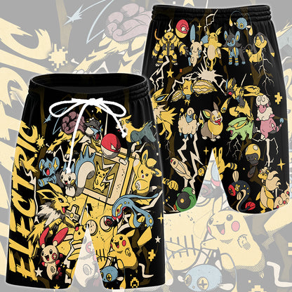 Pokemon Electric Type Club Video Game All Over Printed T-shirt Tank Top Zip Hoodie Pullover Hoodie Hawaiian Shirt Beach Shorts Joggers