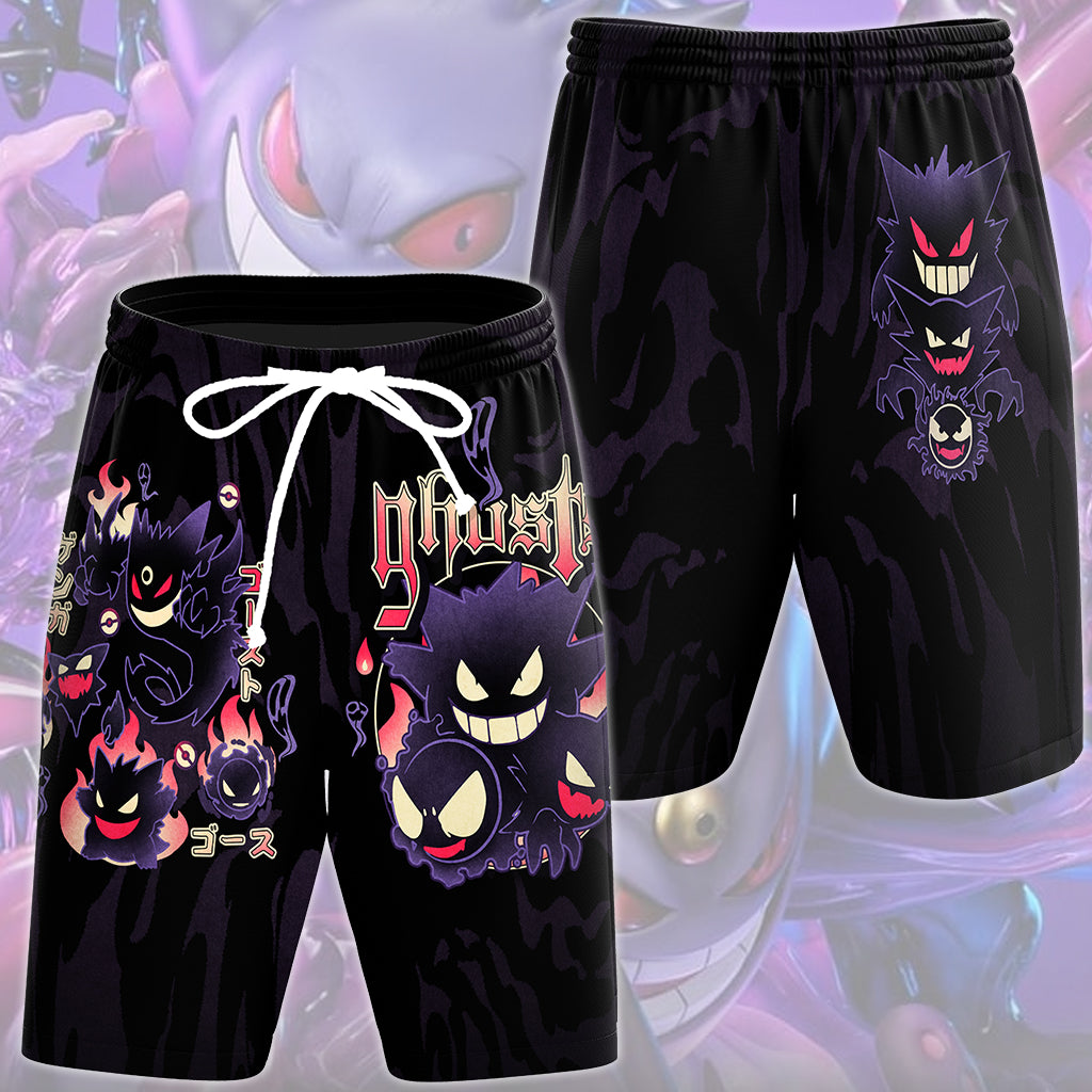 Pokemon Gengar Evolutions Video Game All Over Printed T-shirt Tank Top Zip Hoodie Pullover Hoodie Hawaiian Shirt Beach Shorts Joggers