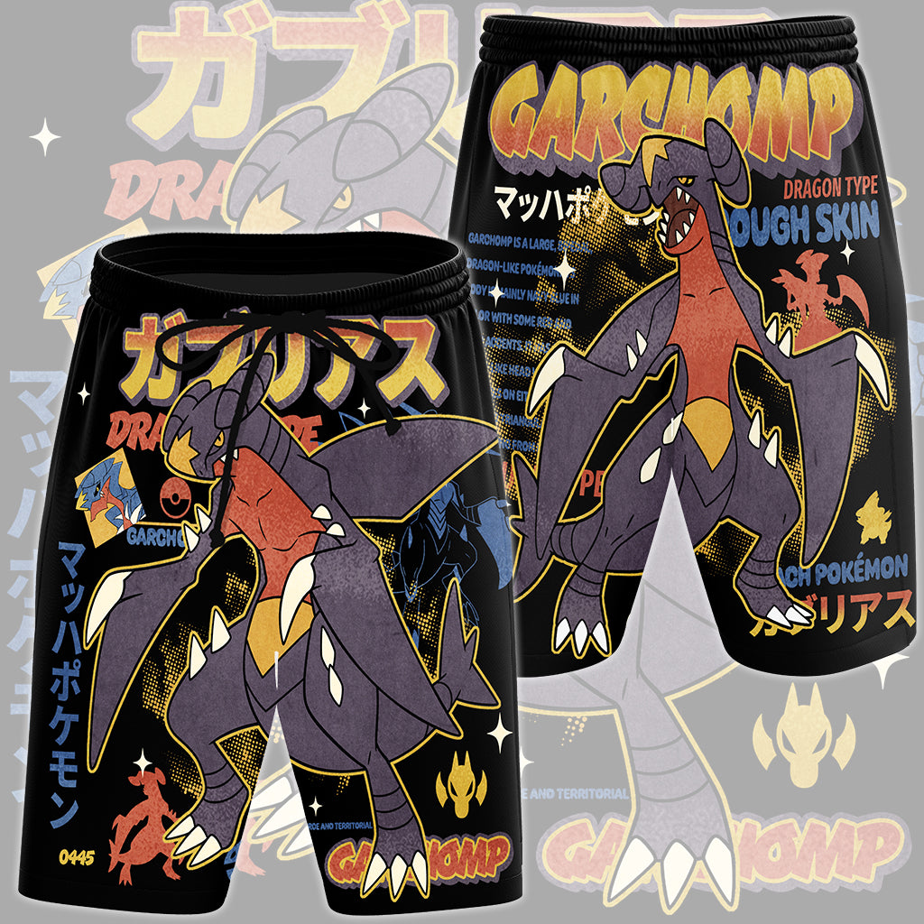 Pokemon Garchomp Video Game All Over Printed T-shirt Tank Top Zip Hoodie Pullover Hoodie Hawaiian Shirt Beach Shorts Joggers