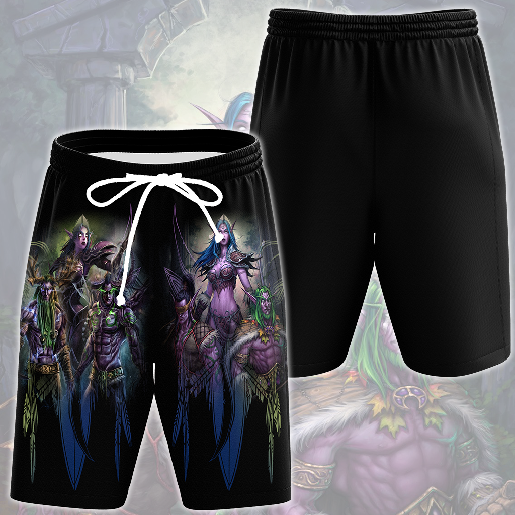 World Of Warcraft Stormrage Love Triangle Illidan Stormrage, Malfurion Stormrage, Tyrande Whisperwind Video Game All Over Printed T-shirt Tank Top Zip Hoodie Hawaiian Shirt Beach Shorts Joggers Beach Shorts
