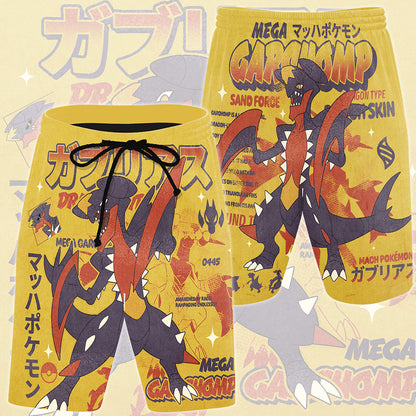 Pokemon Garchomp (Mega Form) Video Game All Over Printed T-shirt Tank Top Zip Hoodie Pullover Hoodie Hawaiian Shirt Beach Shorts Joggers