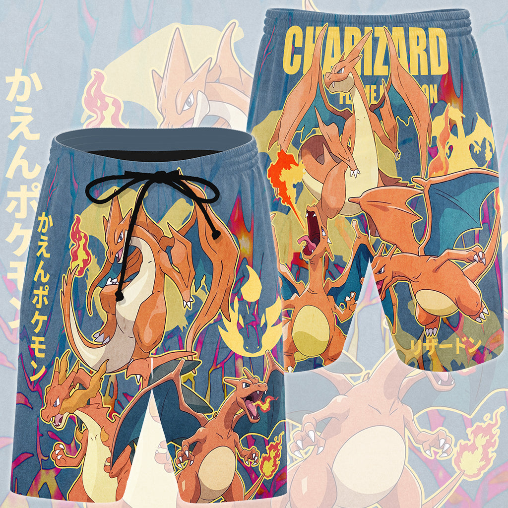 Pokemon Charizard Video Game All Over Printed T-shirt Tank Top Zip Hoodie Pullover Hoodie Hawaiian Shirt Beach Shorts Joggers