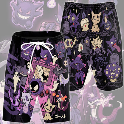 Pokemon Ghost Type Club Video Game All Over Printed T-shirt Tank Top Zip Hoodie Pullover Hoodie Hawaiian Shirt Beach Shorts Joggers
