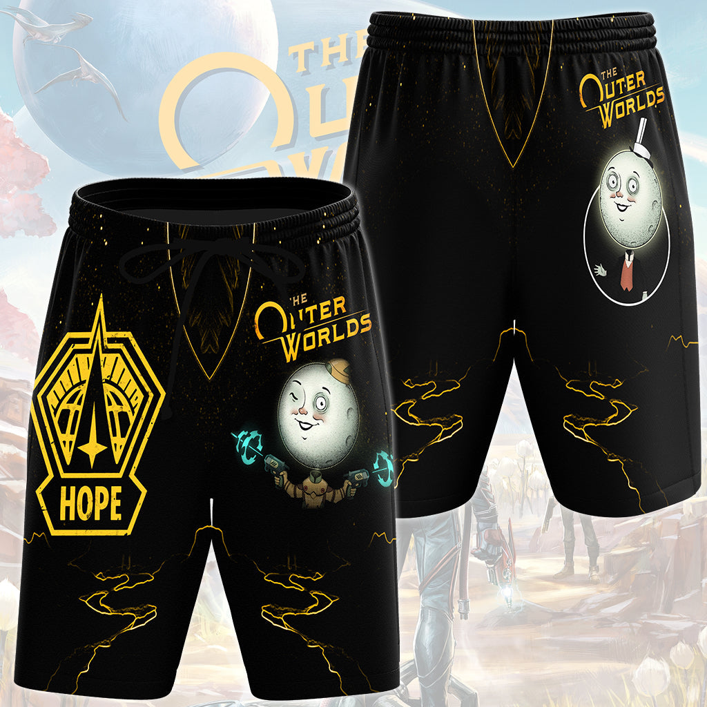 The Outer Worlds Video Game All Over Printed T-shirt Tank Top Zip Hoodie Pullover Hoodie Hawaiian Shirt Beach Shorts Joggers Beach Shorts