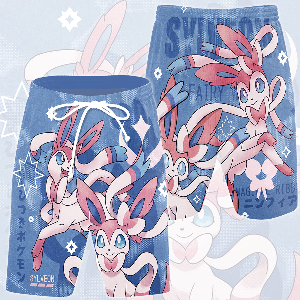Pokemon Sylveon Video Game All Over Printed T-shirt Tank Top Zip Hoodie Pullover Hoodie Hawaiian Shirt Beach Shorts Joggers Beach Shorts