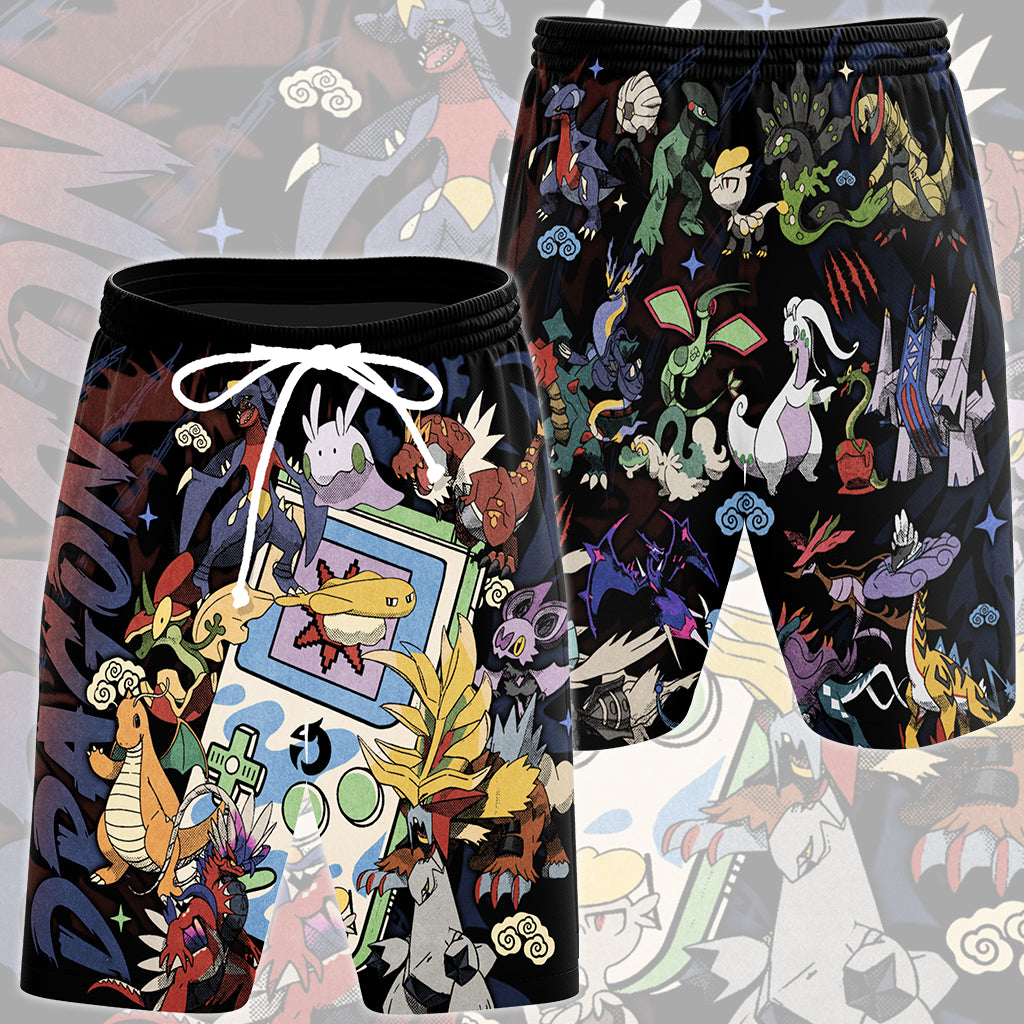 Pokemon Dragon Type Club Video Game All Over Printed T-shirt Tank Top Zip Hoodie Pullover Hoodie Hawaiian Shirt Beach Shorts Joggers